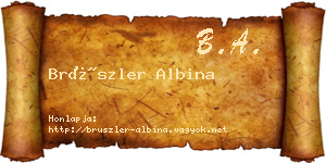 Brüszler Albina névjegykártya